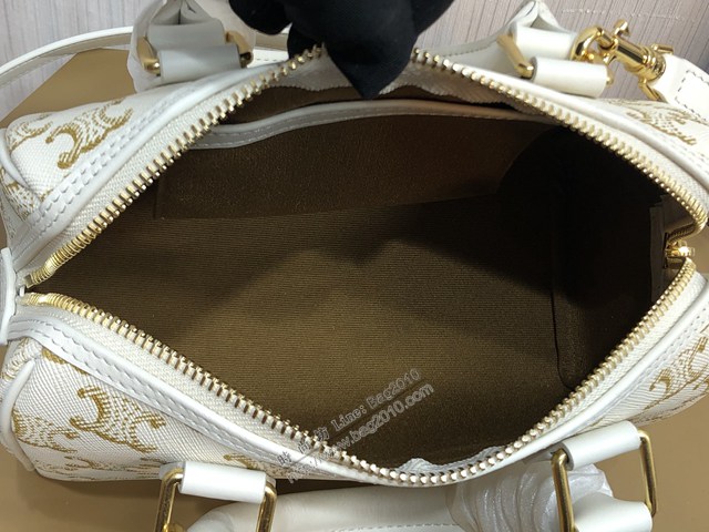 Celine專櫃2022新款手提枕頭包 賽琳小號標誌印花牛皮革波士頓包 sldj2299